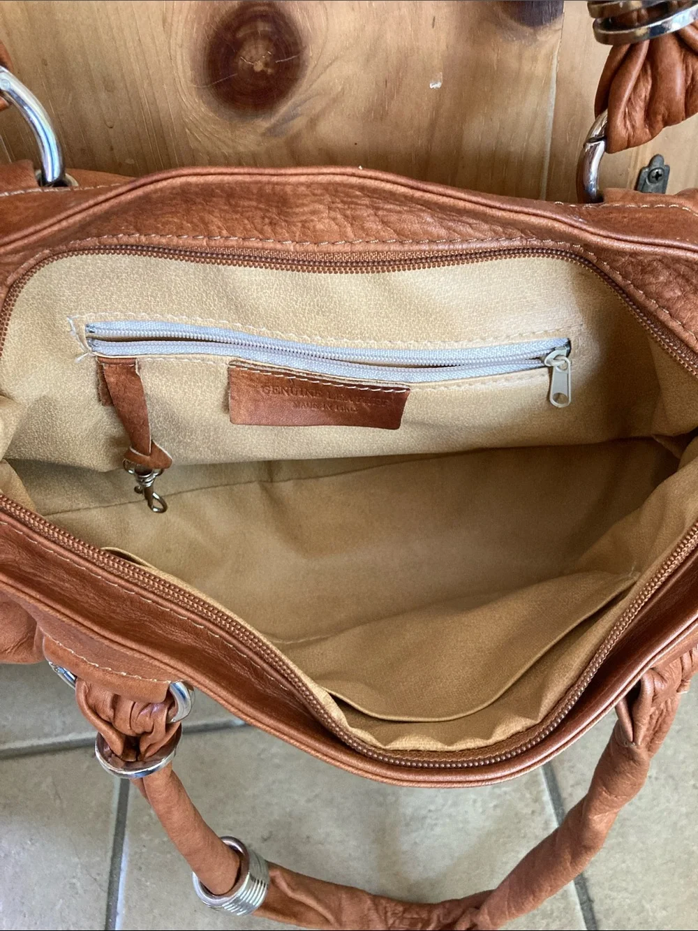 VTG L’Artigiano Brown Leather Shoulder Bag